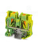 Clema șir mini de împământare 2 conexiuni 4 mm² verde-galben MPT 4-PE - Phoenix Contact 3249002