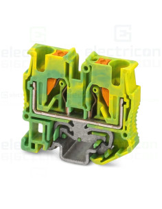 Clemă de derivație 4 mm² Clemă șir,de trecere,2 conexiuni, 4 mm². verde-galben, MPT 4 PE, Phoenix Contact, 3249002 – montaj rapi