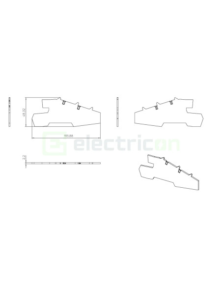 Clemă de derivație Element terminal pentru clemele șir, seria PTI, gri, D-PTI 4/3, Phoenix Contact, 3214054 – montaj rapid și si