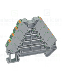 Clemă de derivație 5 mm² Clemă șir cu 4 etaje, 16 conexiuni, 0,14 - 2,5 mm², verde, PTRV 4/GN, Phoenix Contact, 3270122 – montaj