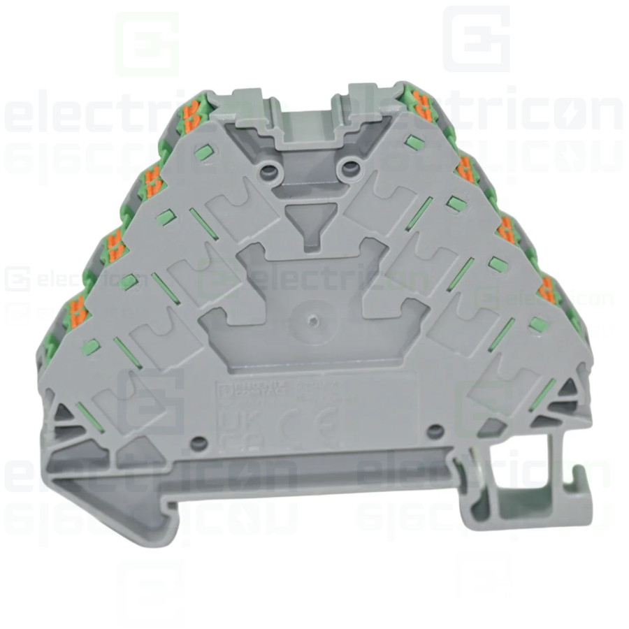 Clemă de derivație 5 mm² Clemă șir cu 4 etaje, 16 conexiuni, 0,14 - 2,5 mm², verde, PTRV 4/GN, Phoenix Contact, 3270122 – montaj