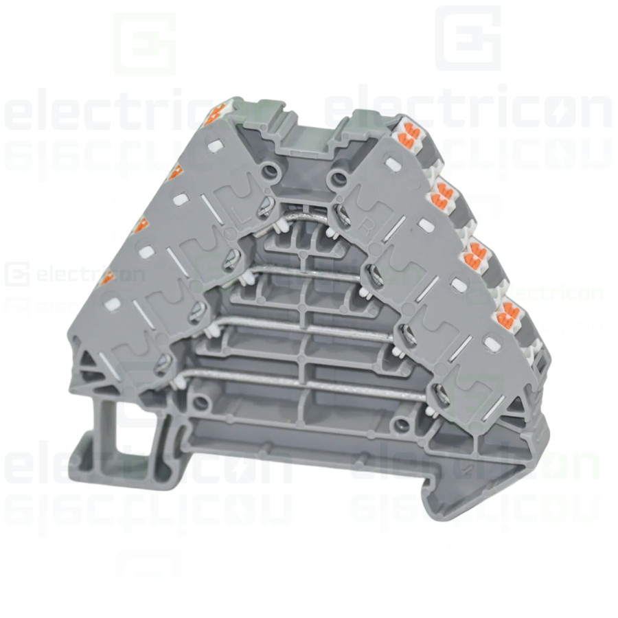 Clemă de derivație 5 mm² Clemă șir cu 4 etaje, 16 conexiuni, 0,14 - 2,5 mm², alb, PTRV 4/WH, Phoenix Contact, 3270115 – montaj r