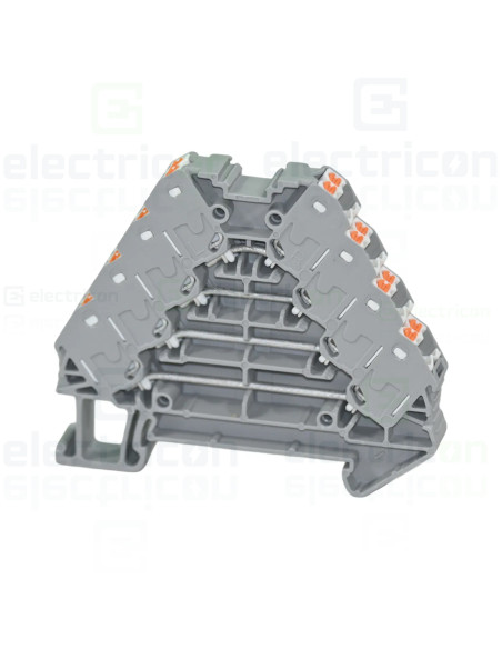 Clemă de derivație 5 mm² Clemă șir cu 4 etaje, 16 conexiuni, 0,14 - 2,5 mm², alb, PTRV 4/WH, Phoenix Contact, 3270115 – montaj r