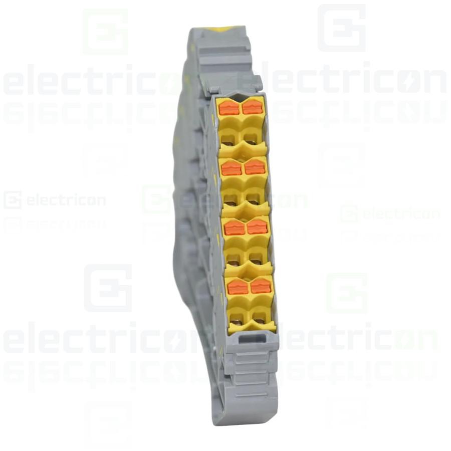 Clemă de derivație 5 mm² Clemă șir cu 4 etaje, 16 conexiuni, 0,14 - 2,5 mm², galben, PTRV 4/YE, Phoenix Contact, 3270123 – monta