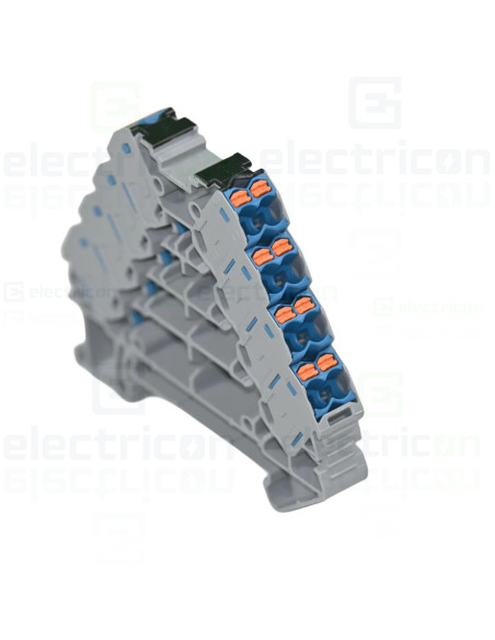 Clemă de derivație 5 mm² Clemă șir cu 4 etaje, 16 conexiuni, 0,14 - 2,5 mm², albastru, PTRV 4-PV/BU, Phoenix Contact, 3270247 – 