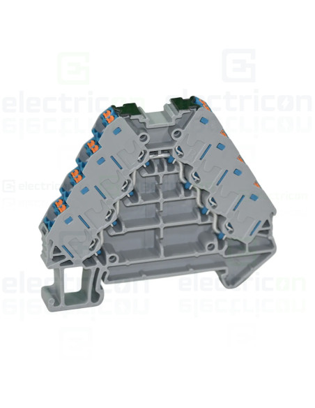 Clemă de derivație 5 mm² Clemă șir cu 4 etaje, 16 conexiuni, 0,14 - 2,5 mm², albastru, PTRV 4-PV/BU, Phoenix Contact, 3270247 – 