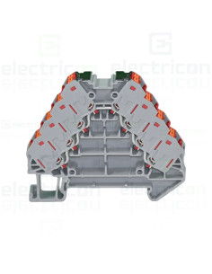 Clemă de derivație 5 mm² Clemă șir cu 4 etaje, 16 conexiuni, 0,14 - 2,5 mm², roșu, PTRV 4-PV/RD, Phoenix Contact, 3270246 – mont