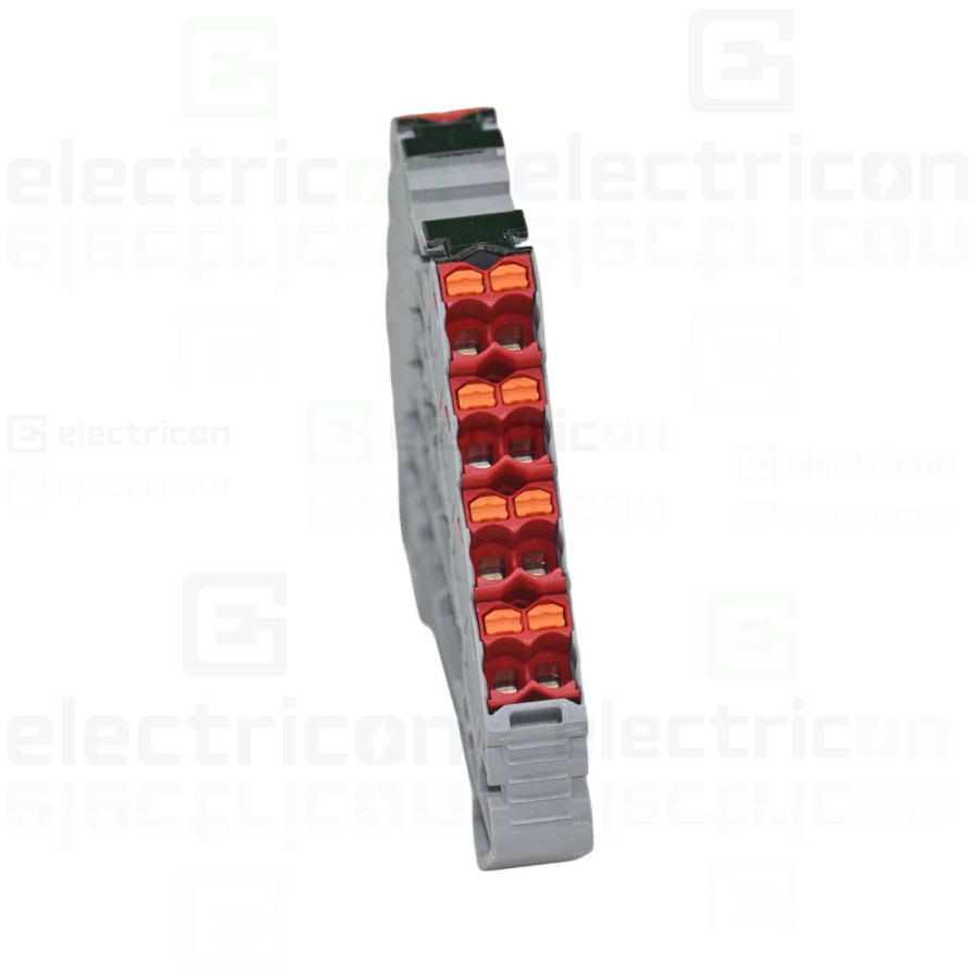 Clemă de derivație 5 mm² Clemă șir cu 4 etaje, 16 conexiuni, 0,14 - 2,5 mm², roșu, PTRV 4-PV/RD, Phoenix Contact, 3270246 – mont