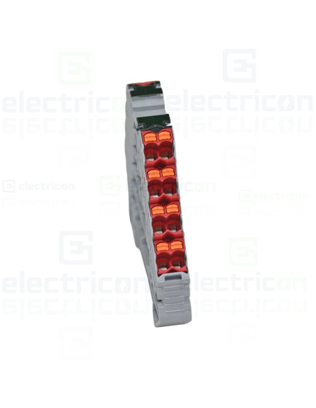 Clemă de derivație 5 mm² Clemă șir cu 4 etaje, 16 conexiuni, 0,14 - 2,5 mm², roșu, PTRV 4-PV/RD, Phoenix Contact, 3270246 – mont