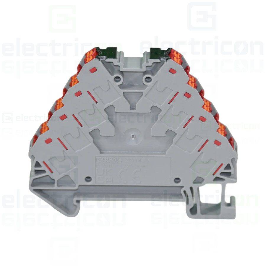 Clemă de derivație 5 mm² Clemă șir cu 4 etaje, 16 conexiuni, 0,14 - 2,5 mm², roșu, PTRV 4-PV/RD, Phoenix Contact, 3270246 – mont