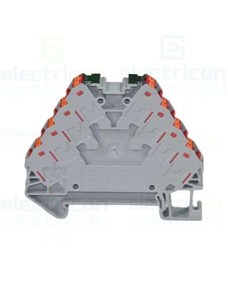 Clemă de derivație 5 mm² Clemă șir cu 4 etaje, 16 conexiuni, 0,14 - 2,5 mm², roșu, PTRV 4-PV/RD, Phoenix Contact, 3270246 – mont