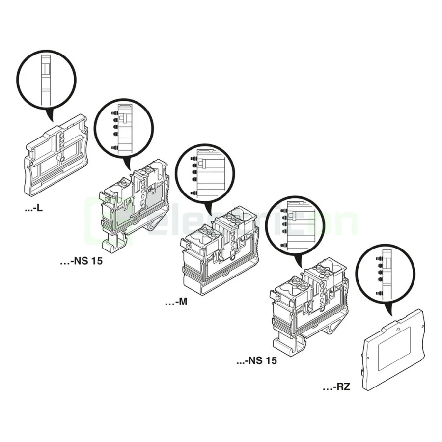 Clemă de derivație Element terminal pentru clemele șir, seria MPT, pe partea stanga, gri, DP-MPT 2,5 L, Phoenix Contact, 1075386