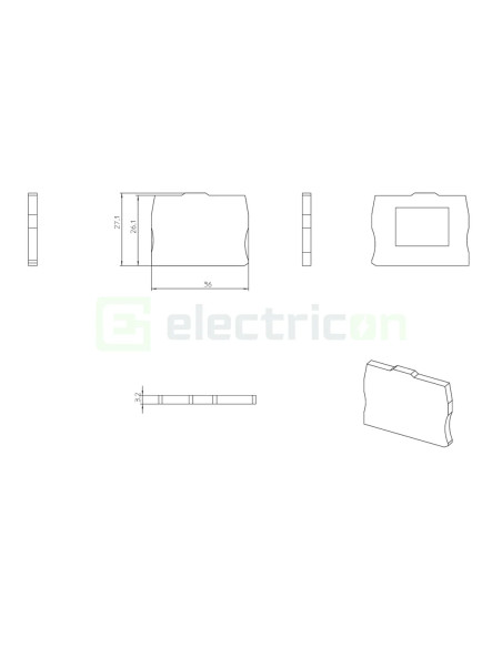 Clemă de derivație Element terminal pentru clemele șir, seria MPT, pe partea stanga, gri, DP-MPT 2,5 L, Phoenix Contact, 1075386