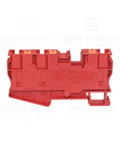 Clemă de derivație 10 mm² Clema șir, de trecere, 3 conexiuni, 10 mm²,roșu, PT 10 TWIN RD, Phoenix Contact, 1375409 – montaj rapi