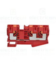 Clemă de derivație 10 mm² Clema șir, de trecere, 3 conexiuni, 10 mm²,roșu, PT 10 TWIN RD, Phoenix Contact, 1375409 – montaj rapi 2
