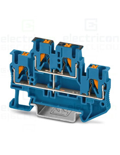 Clemă de derivație 5 mm² Clema șir, cu 2 etaje, 4 conexiuni, 2,5 mm²,albastru, PTTB 2,5-PV BU, Phoenix Contact, 3000715 – montaj