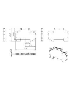 Clemă de derivație 5 mm² Clema șir, cu 2 etaje, 4 conexiuni, 2,5 mm²,negru, PTTB 2,5-BK, Phoenix Contact, 1467082 – montaj rapid 2