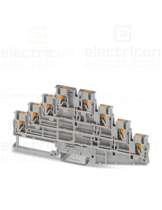 Clemă de derivație 4 mm² Clema șir, de trecere cu 4 etaje, 8 conexiuni, 0,14-4 mm²,gri, PT 2,5-4PV, Phoenix Contact, 1336411 – m