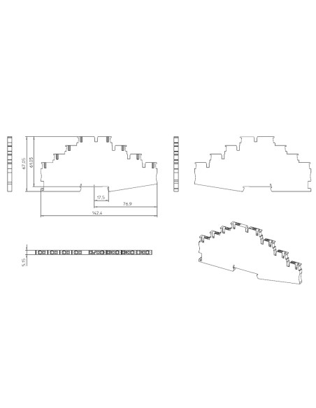 Clemă de derivație 4 mm² Clema șir, de trecere cu 4 etaje, 8 conexiuni, 0,14-4 mm²,gri, PT 2,5-4PV, Phoenix Contact, 1336411 – m