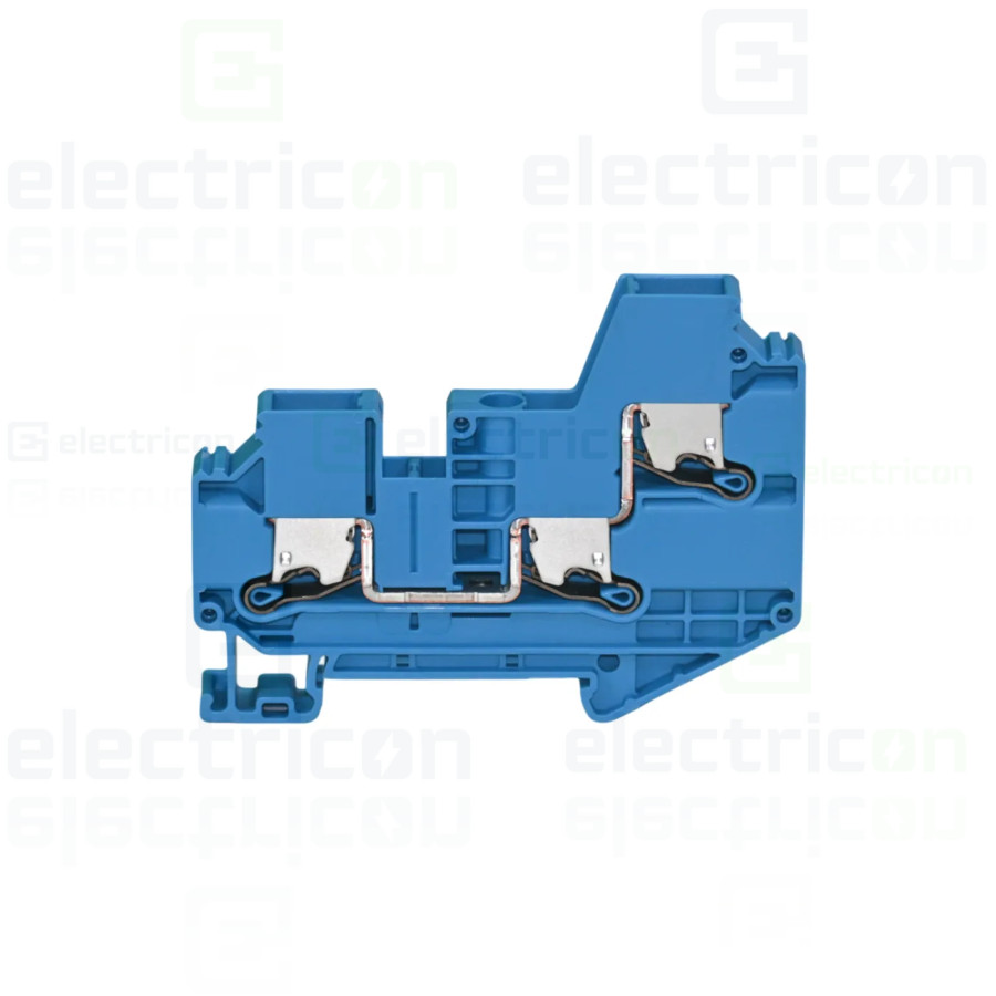 Clemă de derivație 6 mm² Clema șir, 3 conexiuni, 6 mm²,albastru, XTV 6-TWIN BU, Phoenix Contact, 1329506 – montaj rapid și sigur