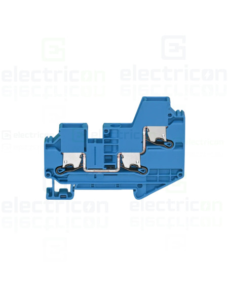 Clemă de derivație 6 mm² Clema șir, 3 conexiuni, 6 mm²,albastru, XTV 6-TWIN BU, Phoenix Contact, 1329506 – montaj rapid și sigur