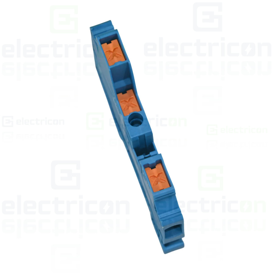 Clemă de derivație 6 mm² Clema șir, 3 conexiuni, 6 mm²,albastru, XTV 6-TWIN BU, Phoenix Contact, 1329506 – montaj rapid și sigur