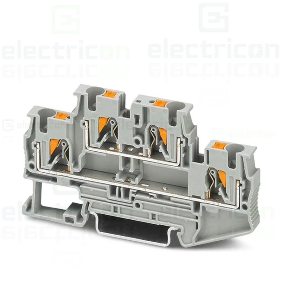 Clemă de derivație 4 mm² Clema șir, cu 2 etaje, 4 conexiuni, 0,2 - 4 mm², roșu, PTTB 4-RD, Phoenix Contact, 3211791 – montaj rap