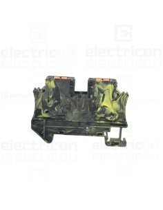 Clemă de derivație 6 mm² Clemă șir de trecere, 2 conexiuni, 6 mm², negru/galben, PTV 6 FE, Phoenix Contact, 1368024 – montaj rap