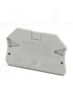 Clemă de derivație Element terminal pentru clemele șir, seria PTV, gri, DP-PTV 2,5/4, Phoenix Contact, 1088746 – montaj rapid și