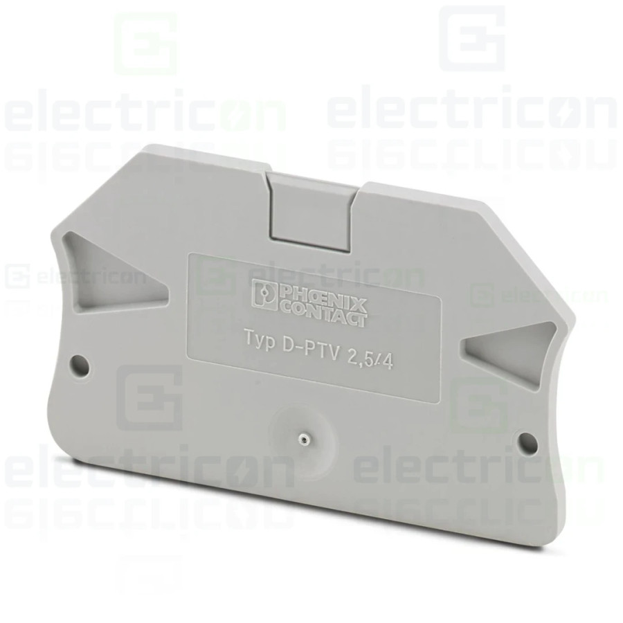 Clemă de derivație Element terminal pentru clemele șir, seria PTV, gri, DP-PTV 2,5/4, Phoenix Contact, 1088746 – montaj rapid și