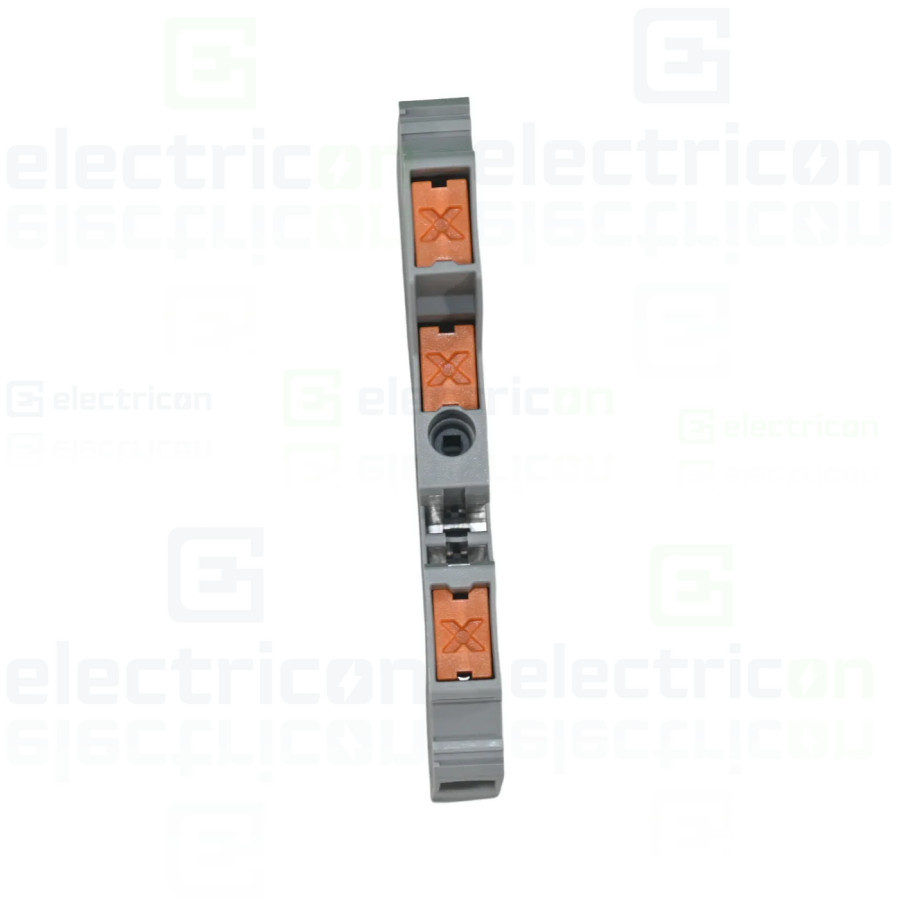 Clemă de derivație 6 mm² Clema șir, 3 conexiuni, 6 mm²,gri, XTV 6-TWIN, Phoenix Contact, 1329499 – montaj rapid și sigur în apli
