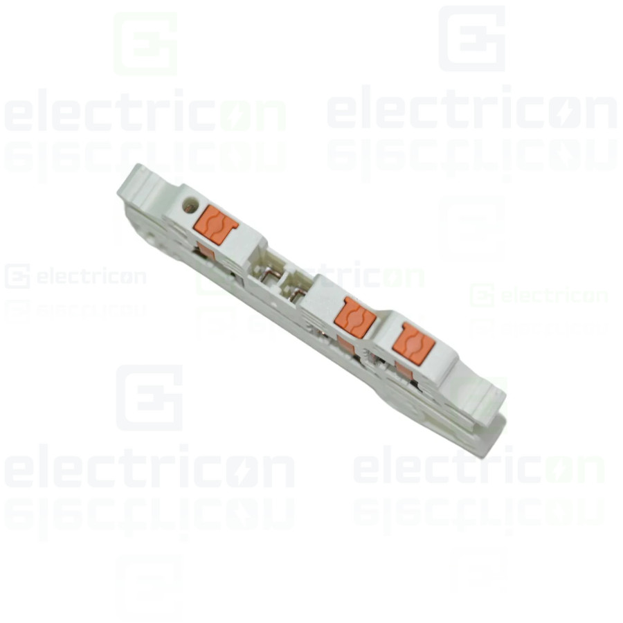 Clemă de derivație 5 mm² Clemă șir de trecere, 3 conexiuni, 2.5 mm², alb, PTV 2.5 TWIN WH, Phoenix Contact, 1451437 – montaj rap