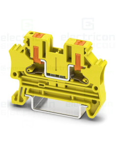 Clemă de derivație 4 mm² Clemă șir de trecere, 2 conexiuni, 4 mm², galben, PTV 4 YE, Phoenix Contact, 1776224 – montaj rapid și 