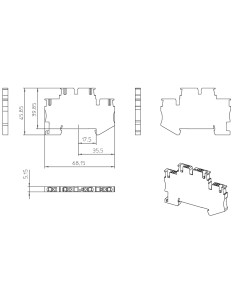 Clemă de derivație 5 mm² Clema șir, cu 2 etaje, 4 conexiuni, 2,5 mm²,maro, PTTB 2,5 BN, Phoenix Contact, 1459420 – montaj rapid  2