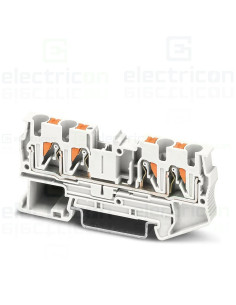 Clemă de derivație 4 mm² Clema șir, de trecere, 4 conexiuni, 4 mm²,alb, PT 4-QUATTRO WH, Phoenix Contact, 1674246 – montaj rapid