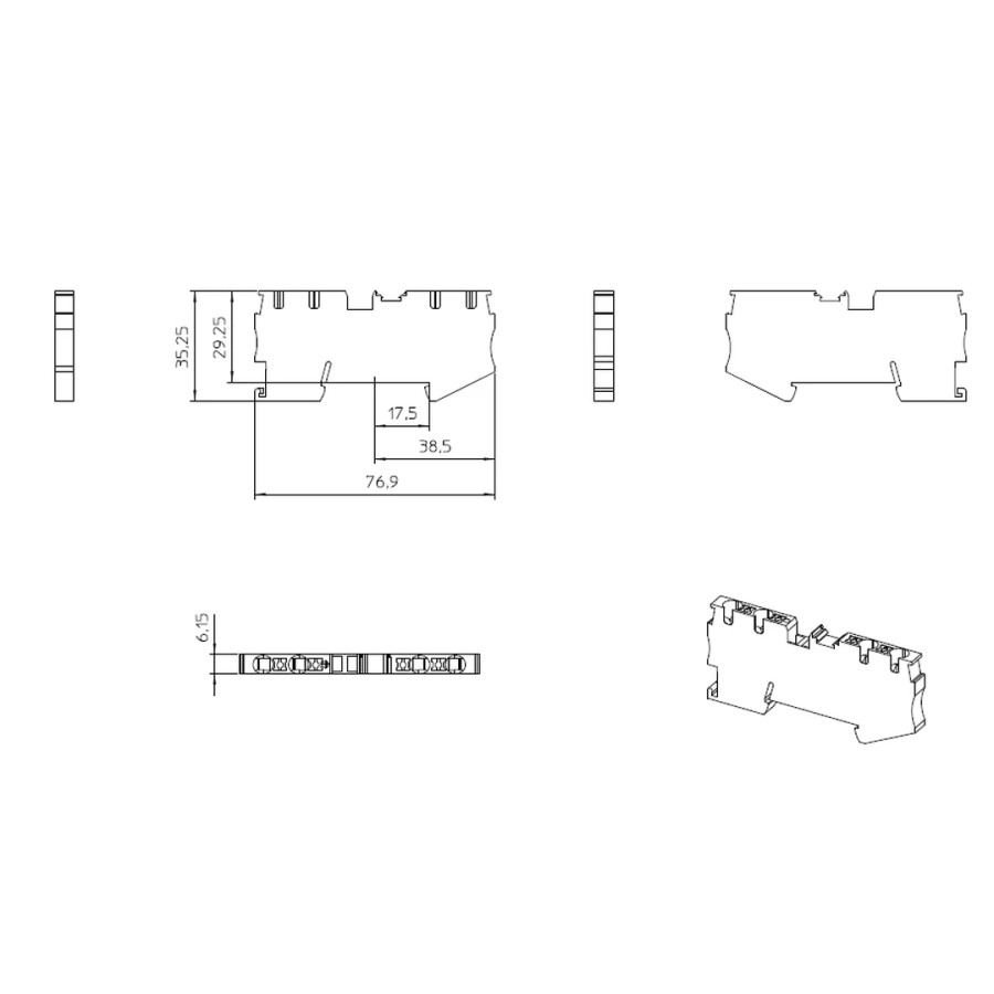 Clemă de derivație 4 mm² Clema șir, de trecere, 4 conexiuni, 4 mm²,alb, PT 4-QUATTRO WH, Phoenix Contact, 1674246 – montaj rapid