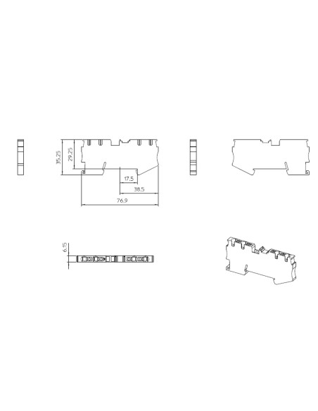 Clemă de derivație 4 mm² Clema șir, de trecere, 4 conexiuni, 4 mm²,alb, PT 4-QUATTRO WH, Phoenix Contact, 1674246 – montaj rapid