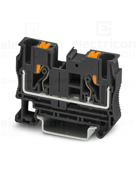 Clemă de derivație 6 mm² Clemă șir de trecere, 2 conexiuni, 6 mm², negru, PT 6 BK, Phoenix Contact, 3211814 – montaj rapid și si