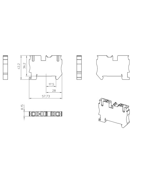 Clemă de derivație 6 mm² Clemă șir de trecere, 2 conexiuni, 6 mm², negru, PT 6 BK, Phoenix Contact, 3211814 – montaj rapid și si