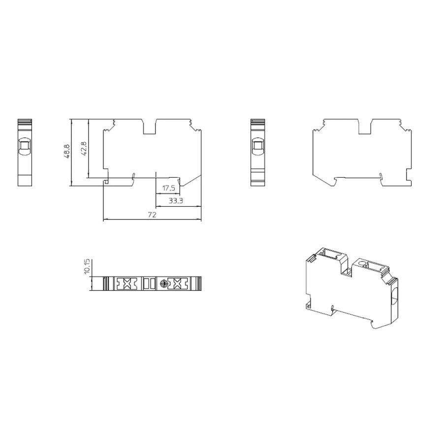 Clemă de derivație 10 mm² Clema șir, de trecere,2 conexiuni, 10 mm²,albastru, XTV 10 BU, Phoenix Contact, 1329549 – montaj rapid