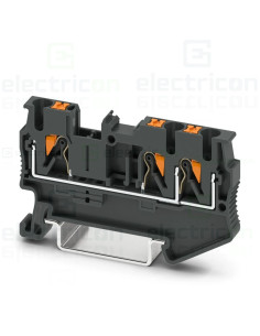 Clemă de derivație 4 mm² Clema șir, de trecere, 3 conexiuni, 0,14-4 mm²,gri, PT 2,5-TWIN BK, Phoenix Contact, 3211252 – montaj r