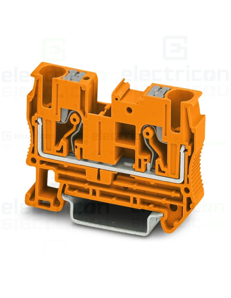 Clemă de derivație 6 mm² Clema șir, 2 conexiuni,6 mm²,portocaliu, PT 6-OG, Phoenix Contact, 3211820 – montaj rapid și sigur în a