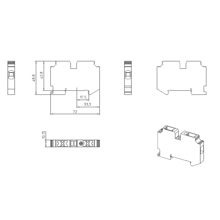 Clemă de derivație 10 mm² Clema șir, de trecere,2 conexiuni, 10 mm²,gri, XTV 10, Phoenix Contact, 1329547 – montaj rapid și sigu