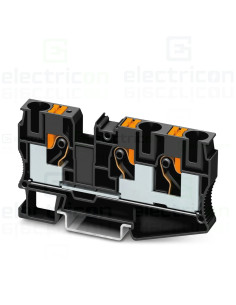 Clemă de derivație 10 mm² Clema șir, de trecere, 3 conexiuni, 10 mm²,negru, PT 10 TWIN BK, Phoenix Contact, 1375410 – montaj rap