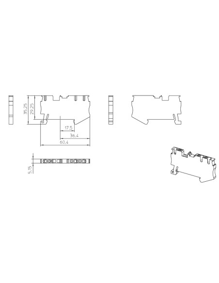Clemă de derivație 4 mm² Clema șir, de trecere, 3 conexiuni, 0,14-4 mm²,roșu, PT 2,5-TWIN RD, Phoenix Contact, 3211223 – montaj 