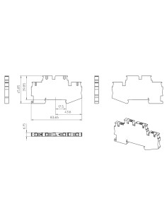 Clemă de derivație 4 mm² Clema șir, cu 2 etaje, 4 conexiuni, 0,2 - 4 mm²,alb, PTTB 4 WH, alb, Phoenix Contact, 3211794 – montaj  2