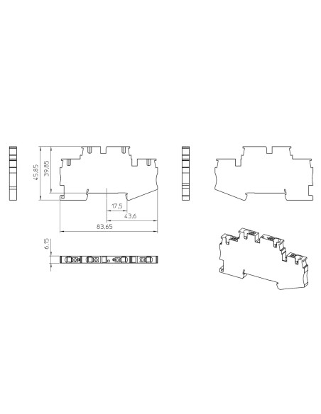 Clemă de derivație 4 mm² Clema șir, cu 2 etaje, 4 conexiuni, 0,2 - 4 mm²,alb, PTTB 4 WH, alb, Phoenix Contact, 3211794 – montaj 