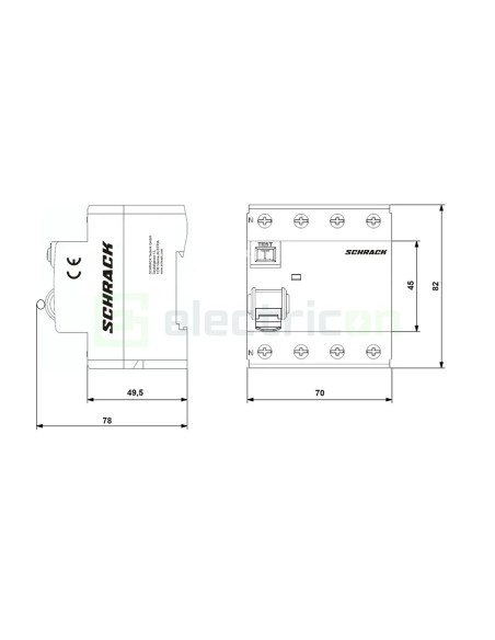 Intreruptor RCCB 63A 300mA Schrack 3P+N