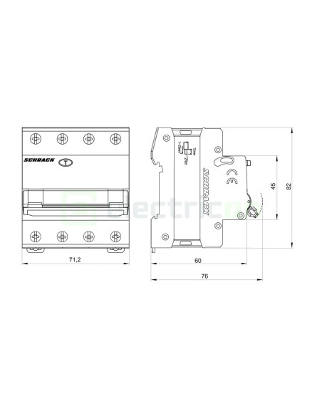 Disjunctor RCBO 13A 30mA Schrack 3P+N