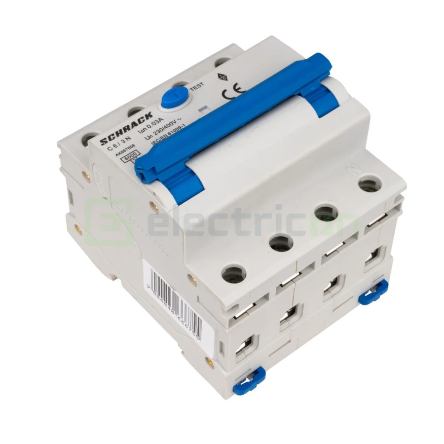 Disjunctor RCBO 6A 30mA Schrack 3P+N